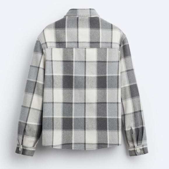 ZARA PLAID OVERSHIRT gray/white - Picture 7 of 13